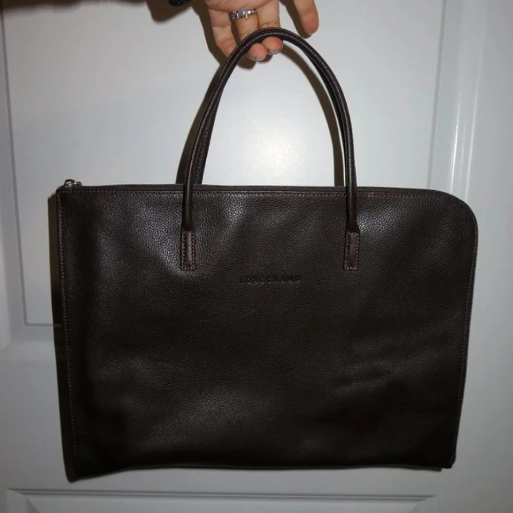 Longchamp Business Laptop Leather Handbag